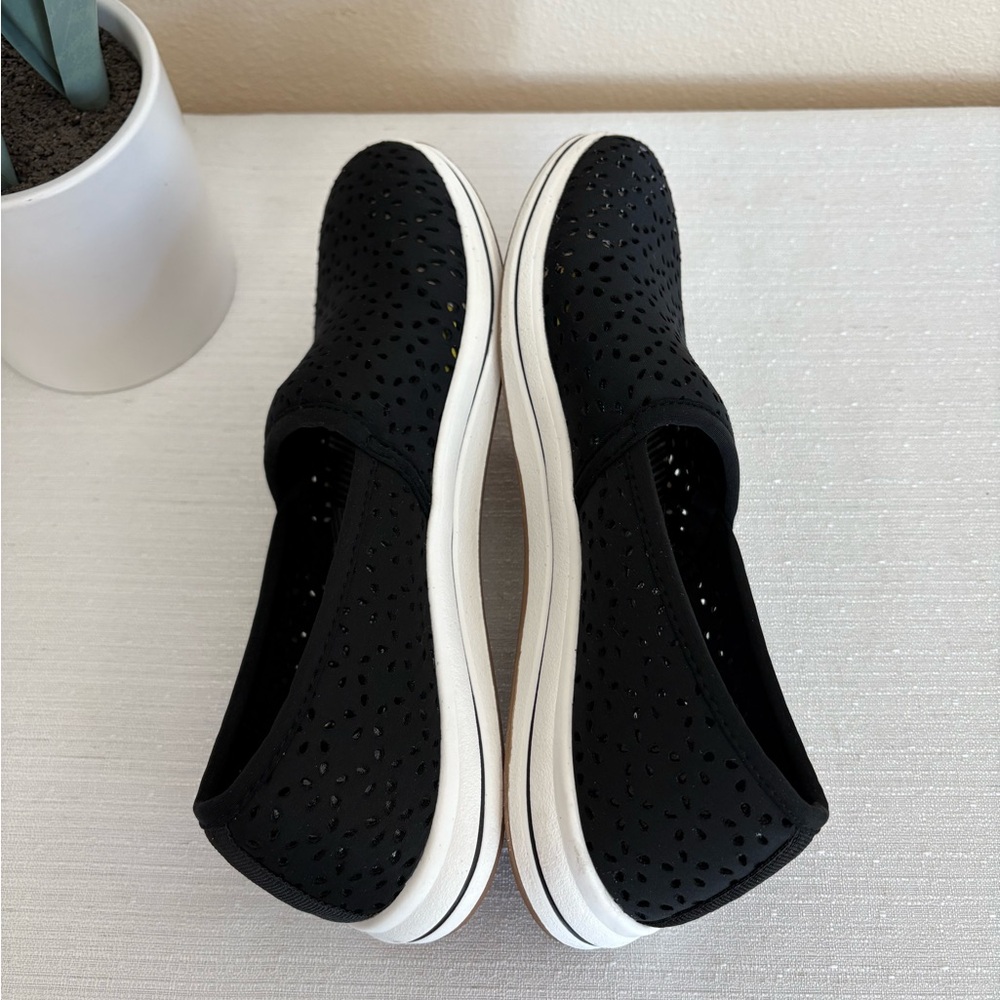 Clarks Cloudsteppers Black Perforated Textile Sli… - image 6